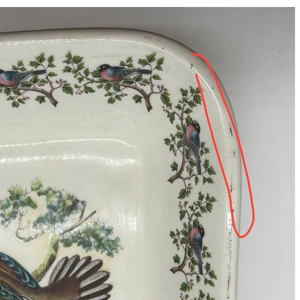Portmeirion Pottery Serving Dish Wood Duck Anas Spousa‎ England-marks